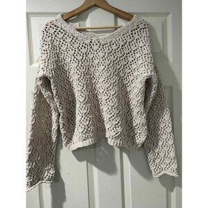 Artelier Anthropologie sweater Knit beige Top shirt Size L